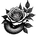 Aztec serpent:rose tattoo design idea