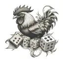 Rooster and Dice tattoo design idea