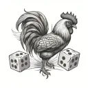 Rooster and Dice tattoo design idea
