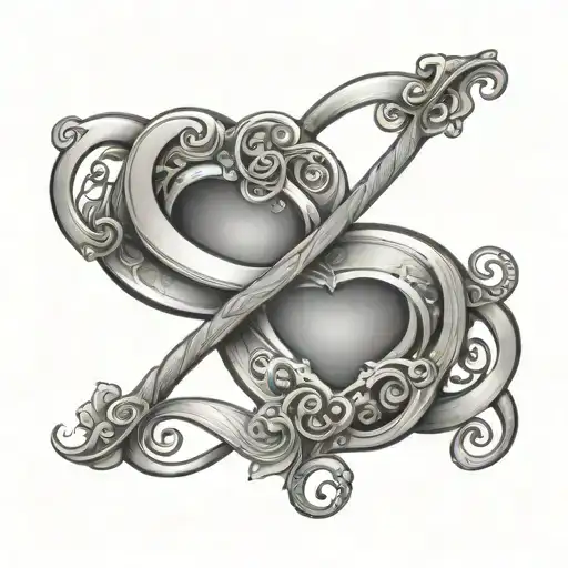 A 16 HEART INFINITY SIGN tattoo design idea
