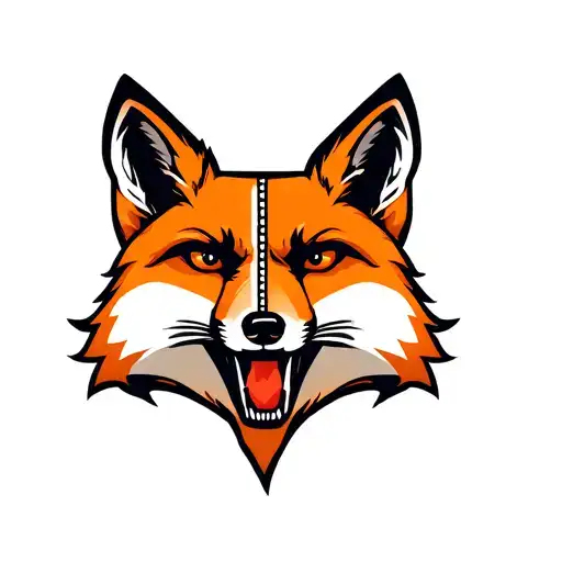"Fox Box" separated by a fox head. tattoo design idea