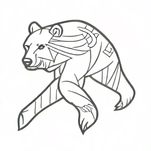 indigenous hand poke bear tattoo design idea