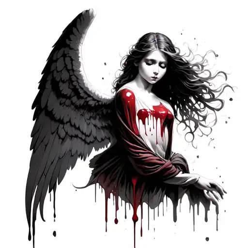 angel with blood tears tattoo design tattoo design idea