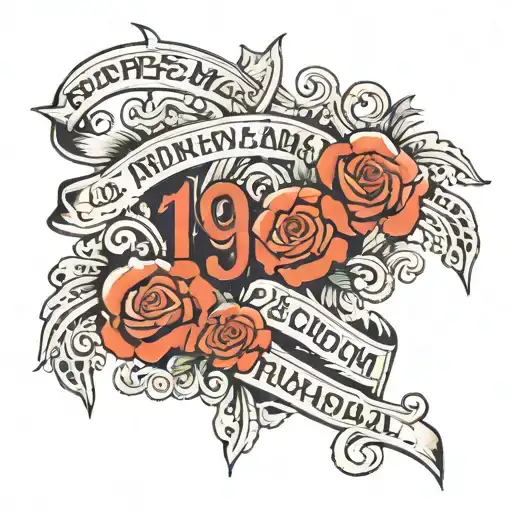 inscription in Russian "1996 я мертвый не по годам" tattoo design idea