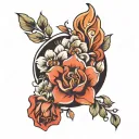 December birth, flower, and baby footprint  tattoo design idea