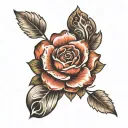 December birth, flower, and baby footprint  tattoo design idea