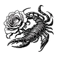 Scorpion with Rose tattoo design idea
