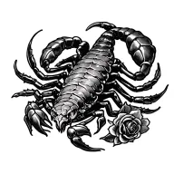 Scorpion with Rose tattoo design idea