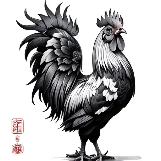 Chinese Rooster tattoo design idea