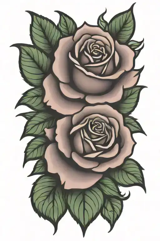 gap filler american traditional rose tattoo design idea