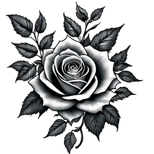Cochlear implant with roses growing tattoo design idea