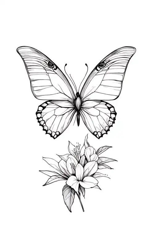 azalea butterfly tattoo design idea