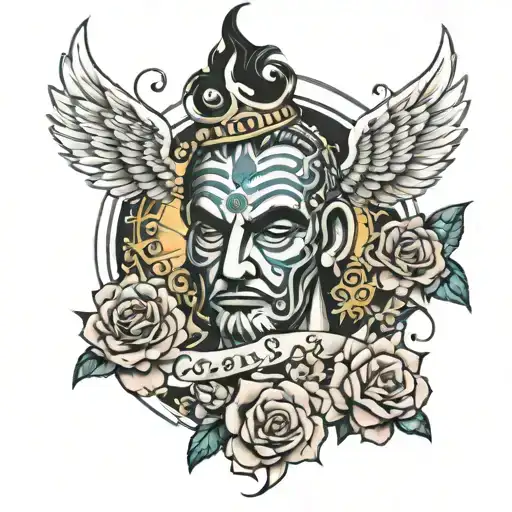 Cesar GOD of Everything happens for a reason tattoo design idea