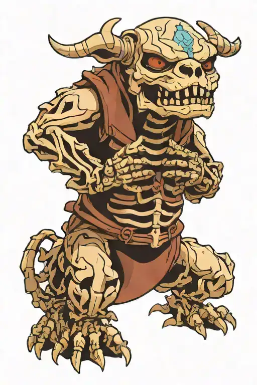 skeleton of appa from avatar the last airbender tattoo design idea