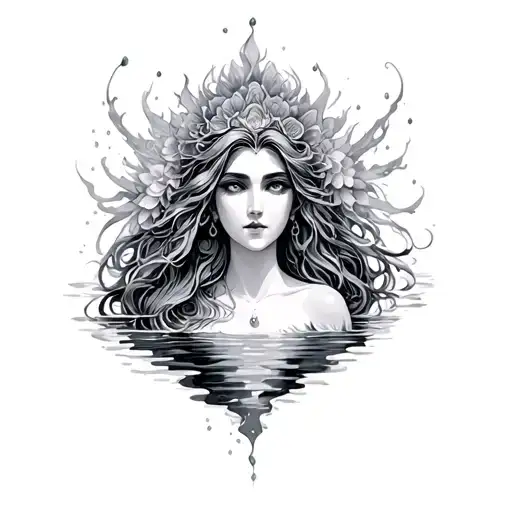 Water Goddess tattoo design idea