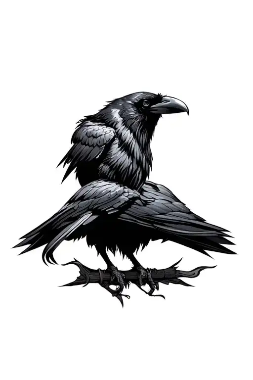 Adino a crow and a Viking tattoo design idea