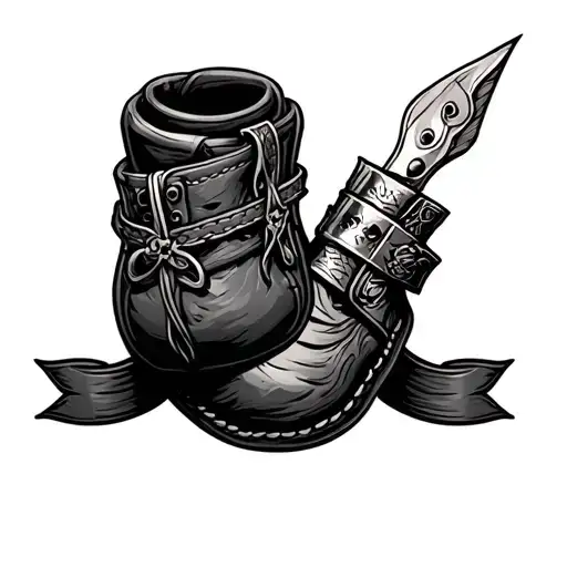 leather tooling tattoo design idea