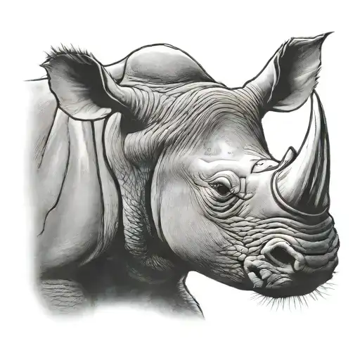 rhino head tattoo design idea