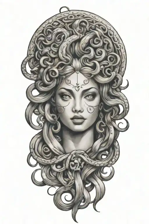 beautiful Medusa tattoo design idea