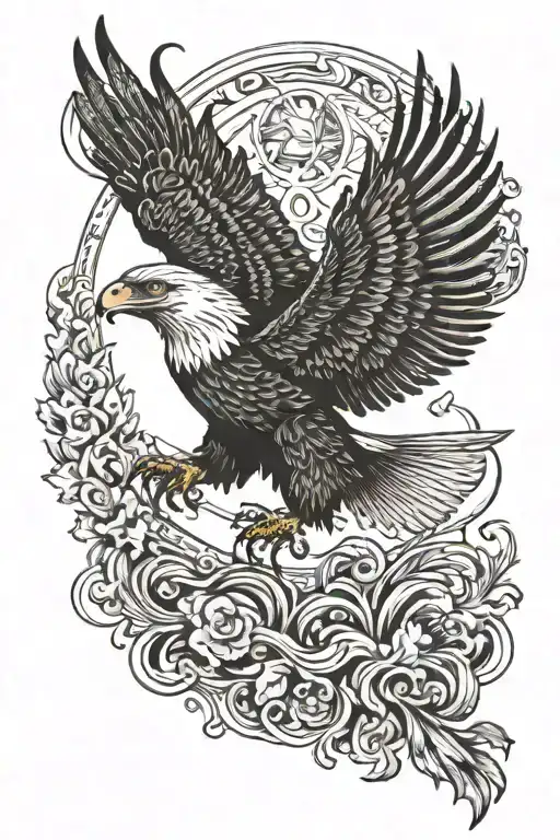 Eagle soaring tattoo design idea