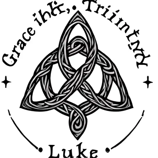 "Grace, Trinity, luke" "Grace, Trinity, luke" celtic Trinity knot design inspired tattoo design idea