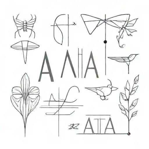 Mix the two words "ATA" and "ANA"  tattoo design idea