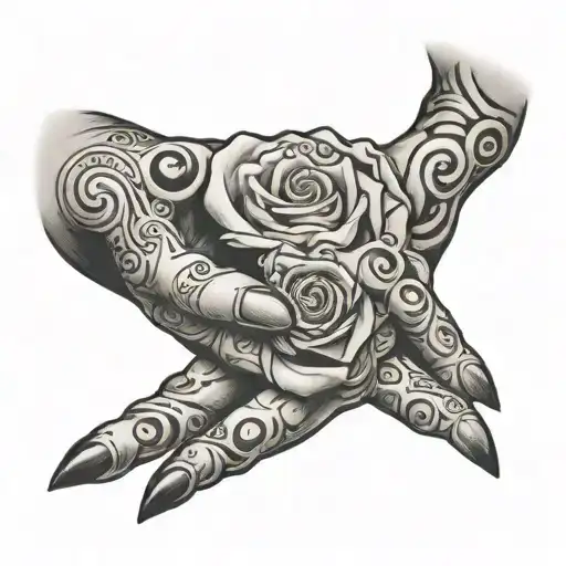 love pain fingers tattoo design idea
