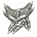 love pain fingers tattoo design idea