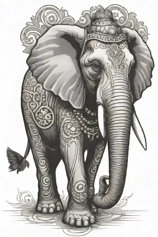 Circus elephant tattoo design idea