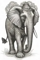 Circus elephant tattoo design idea