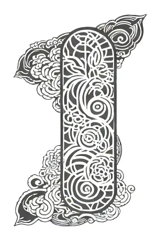 emtpy blank white omamori tattoo design idea