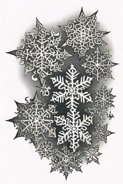 pixie dust snowflakes tattoo design idea
