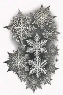 pixie dust snowflakes tattoo design idea