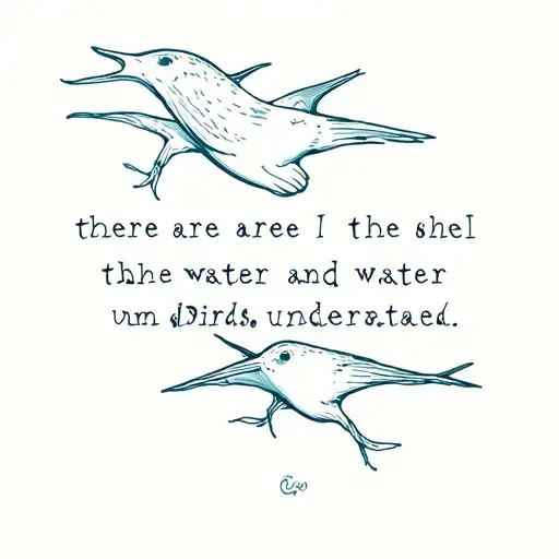 The song lyric “there are shells in the water and birds underneath” tattoo design idea