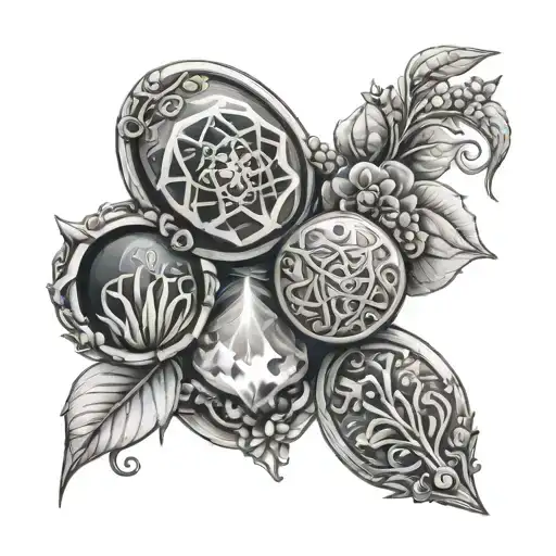 cancer, Gemini and Virgo birth stones tattoo tattoo design idea