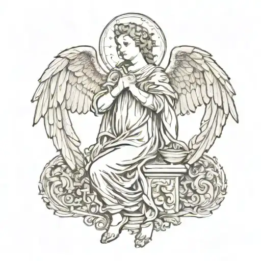 renaissance angel tattoo design idea