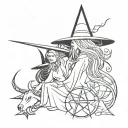 witch coven tattoo design idea