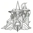 witch coven tattoo design idea