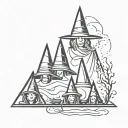 witch coven tattoo design idea