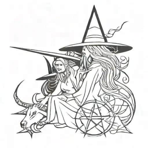 witch coven tattoo design idea
