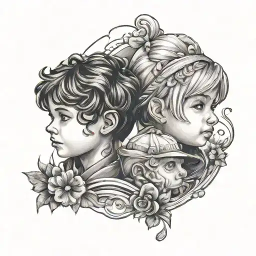 grandchildren tattoo design idea