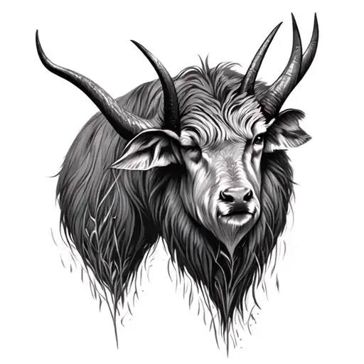 I see the horns in the tall grass. they still follow me around tattoo design idea