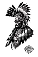 native Indian warrior tattoo design idea