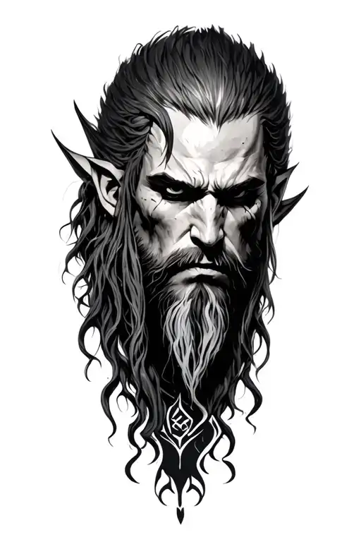 Witcher with leshy tattoo design idea