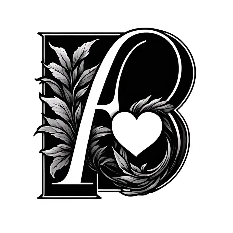 letter a with heart and date tattoo design idea