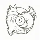 yin and yang Light persan and a black sheltie tattoo design idea