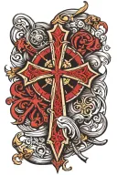templar cross tattoo design idea