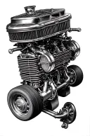 Chevy 302 v8 engine tattoo design idea