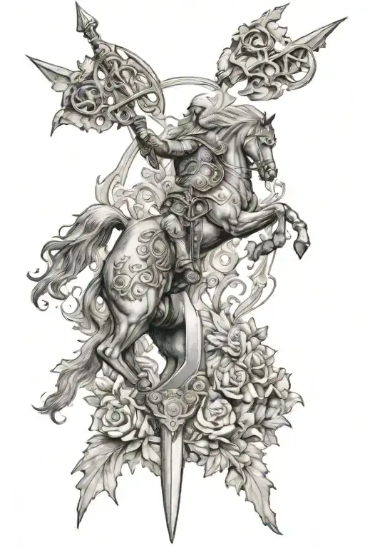 Excalibur tattoo design idea