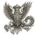 Cossack piercing a double-headed eagle with a spear with a trident tattoo design idea